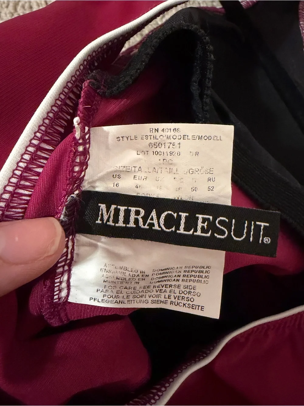 Miraclesuit Horizon Crossover Tummy Control One Piece Swimsuit Size 16